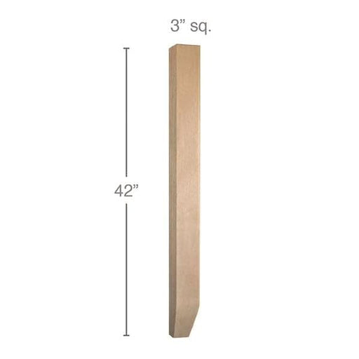 Shaker Tapered Square Bar Column, 3"sq. x 42"h Carved Columns White River Hardwoods