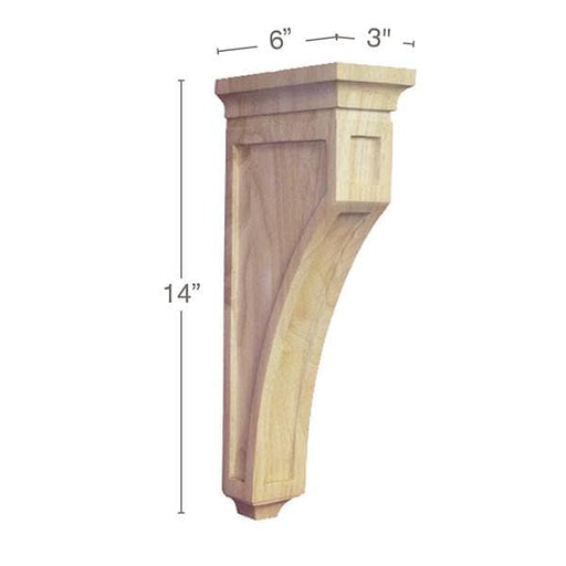 Mission Corbel, 3"w x 14"h x 6" Carved Corbels White River Hardwoods