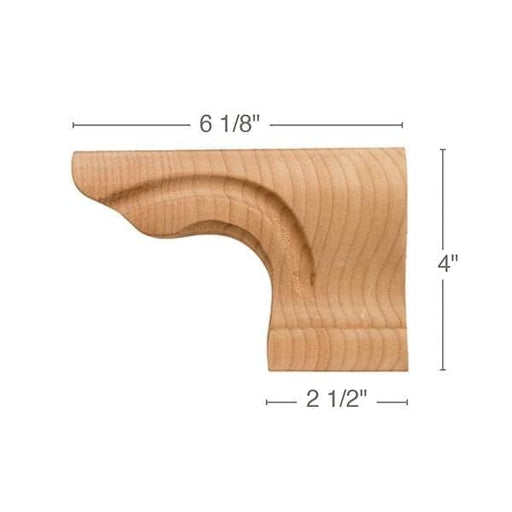 Right Straight Edge Pedestal Foot, 6  1/8"w x 4"h x 1  1/16"d Carved Feet White River Hardwoods