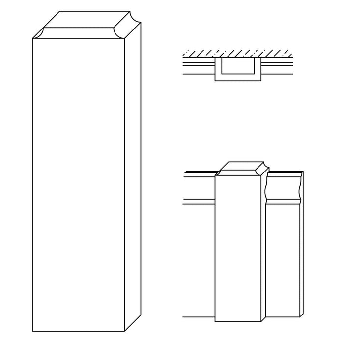 Large Base Block (Mid Room), 2 1/8"w 1 1/16"d x 7"h Accessories White River Hardwoods
