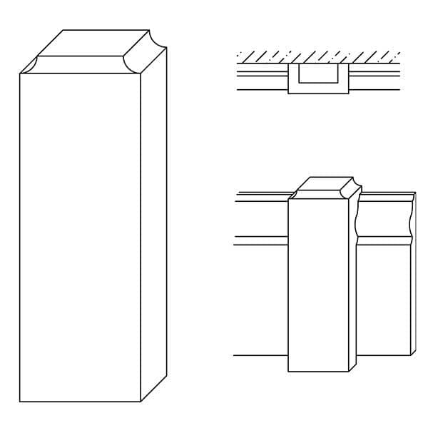 Small Base Block (Mid Room), 1 3/4"w x 7/8"d x 5"h Accessories White River Hardwoods