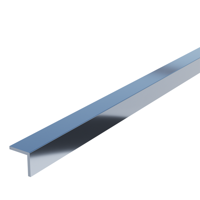 Metallic Trim Aluminum L-Channel, 72'' L x 1/2'' W Metal Insert White River Hardwoods Chrome