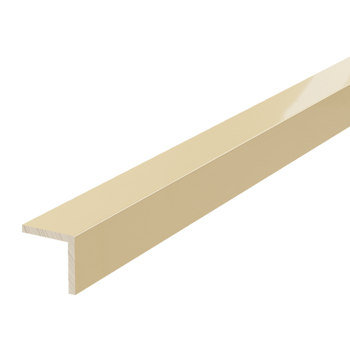 Metallic Trim Aluminum L-Channel, 72'' L x 1/2'' W Metal Insert White River Hardwoods Polished Brass
