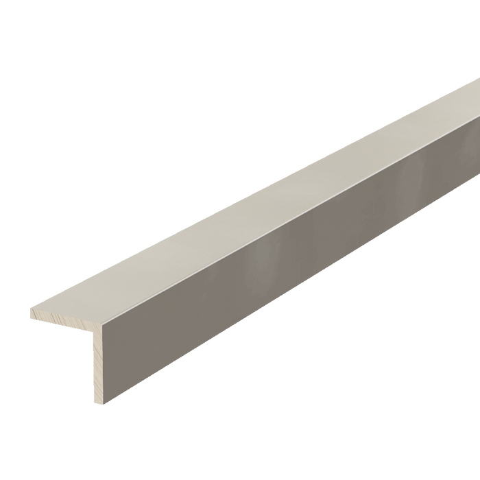 Metallic Trim Aluminum L-Channel, 72'' L x 1/2'' W Metal Insert White River Hardwoods Satin Stainless