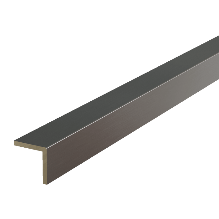 Metallic Trim Aluminum L-Channel, 72'' L x 1/2'' W Metal Insert White River Hardwoods Titanium