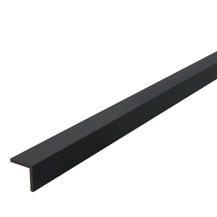 Metallic Trim Aluminum L-Channel, 72'' L x 1/2'' W Metal Insert White River Hardwoods Flat Black