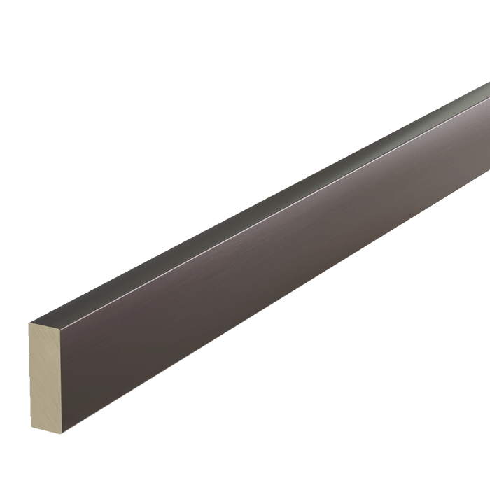 Metallic Trim Aluminum Bar, 72'' L x 3/4" W x 1/4'' T Metal Insert White River Hardwoods Titanium