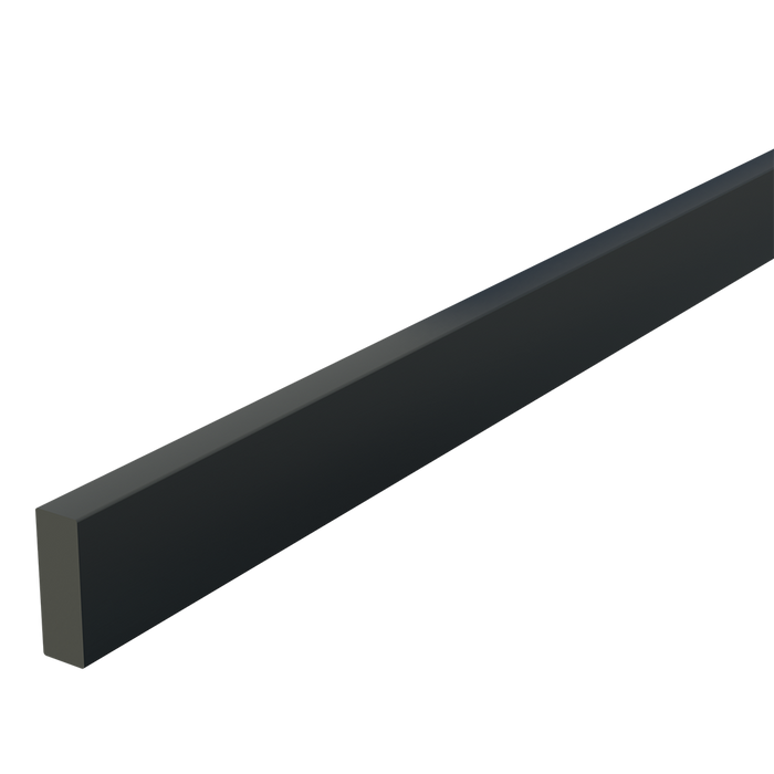 Metallic Trim Aluminum Bar, 72'' L x 3/4" W x 1/4'' T Metal Insert White River Hardwoods Flat Black