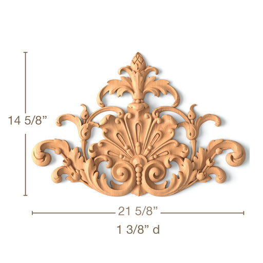 Acanthus Plume Center, 21 5/8"w x 14 5/8"h x 1 3/8"d Carved Onlays White River Hardwoods   