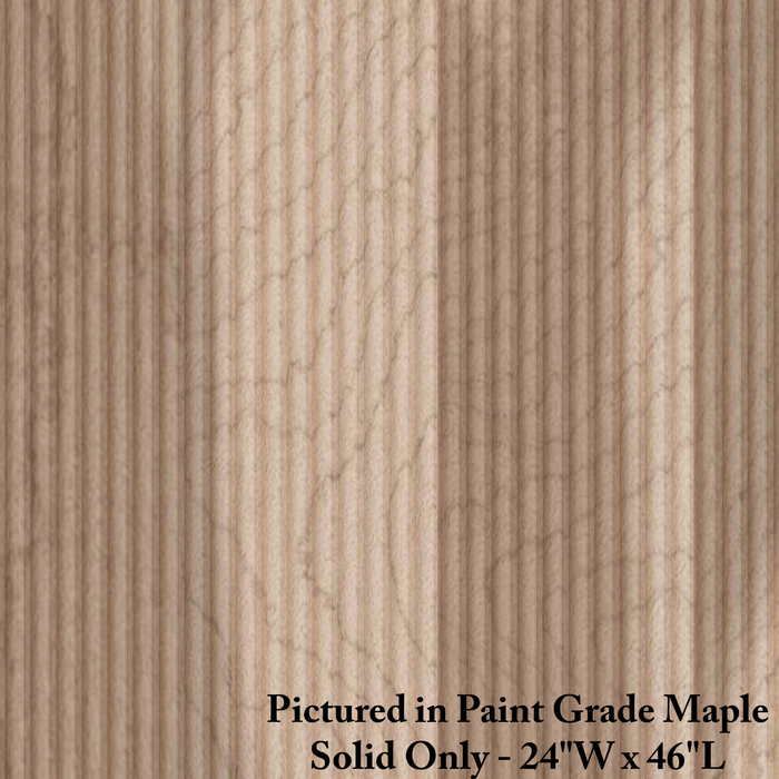 9/32″ Double Bead Flexible Tambour - Thin Tambour White River Hardwoods 24"W x 46"L - Not Flexible - Solid Backing Paint Grade 