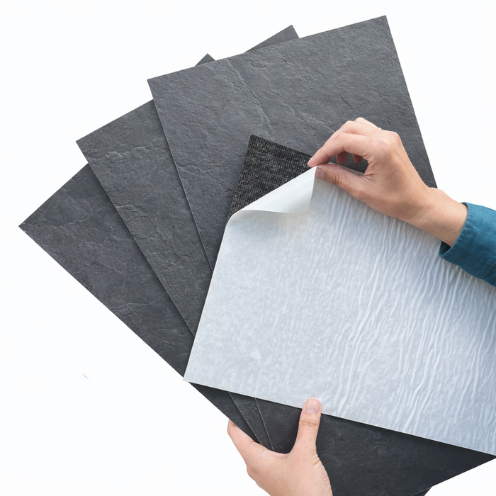 Nero - Flexible Slate Stone Veneer - Opaque Stone Veneer White River Hardwoods 12"w x 24"l - Stick and Go