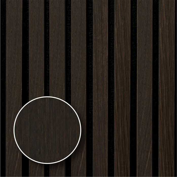 Smokey Oak – Unvarnished Acoustic Panel – 1" Slat Width – 12-1/2" × 94-1/2" – Sold 2 per Carton Acoustic Slat Panel White River Hardwoods