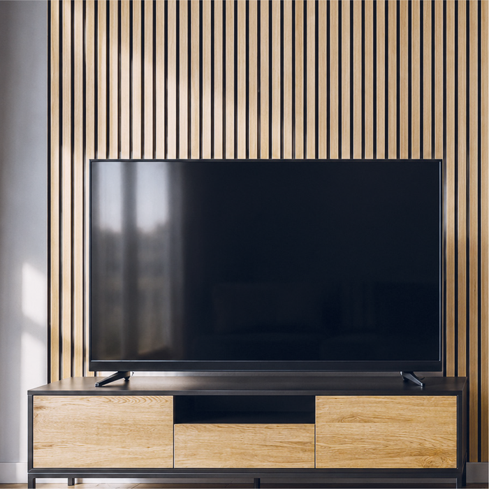 Natural White Oak – Varnished Acoustic Panel – 1" Slat Width – 24" × 94-1/2" – Sold 1 per Carton Acoustic Slat Panel White River Hardwoods