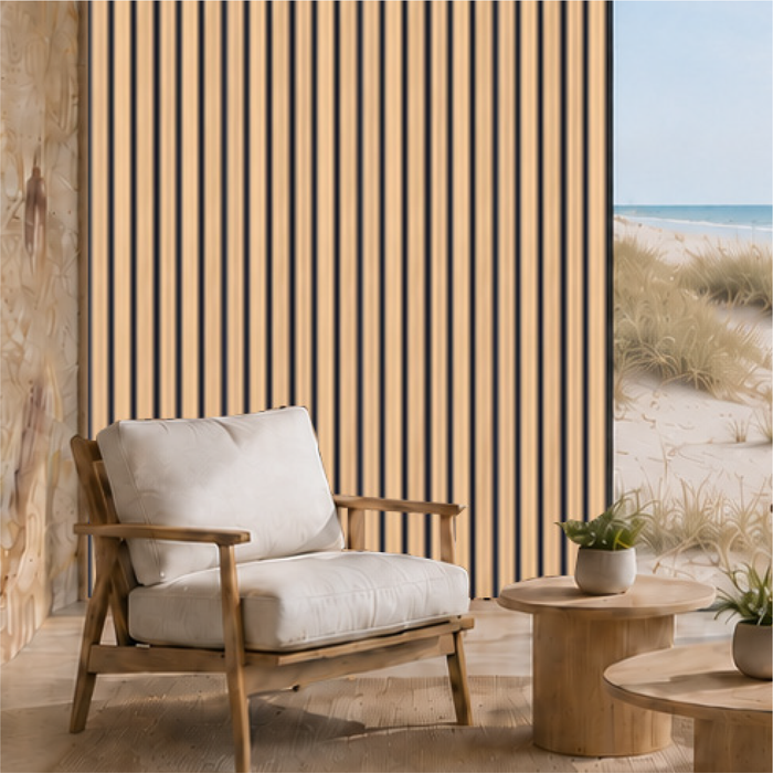 Natural White Oak – Varnished Acoustic Panel – 1-1/2" Slat Width – 12-1/2" × 94-1/2" – Sold 2 per Carton Acoustic Slat Panel White River Hardwoods