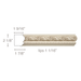 Running Leaf & Bead, 2 1/8"w x 1 7/8"d ( lips 1 1/16 ) Backbands White River Hardwoods Poplar