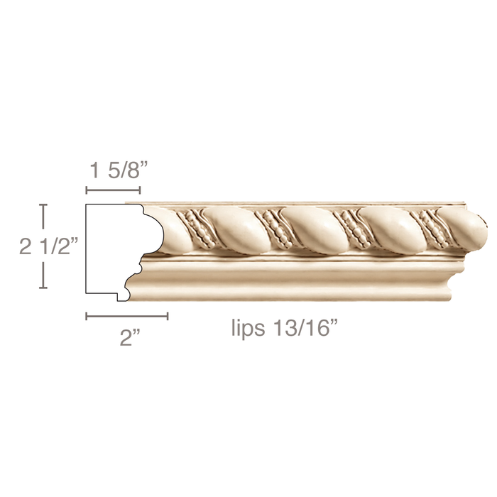Ropes of Antiquity (Lips 13/16), 2 1/2''w x 2''d Backbands White River Hardwoods Poplar