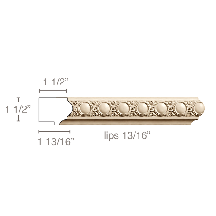 Running Coin (Repeats 1, 1 1/2''w x 1 13/16''d, lips 13/16 Backbands White River Hardwoods Poplar