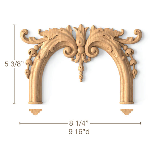 Bellflower with Tendrils, Cartouche , Top and Bottom Carved Cartouche White River Hardwoods 8 3/8"h x 6 1/4"w x 11/16"d - Bottom Beech 