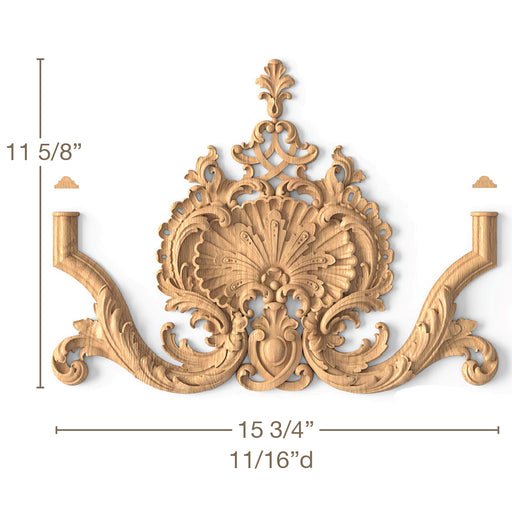 Fanciful Filigree with Shells & Acanthus Scrolls, 15 3/4"w x 11 5/8"h x 11/16"d Carved Onlays White River Hardwoods 15 3/4"w x 11 5/8"h x 11/16"d Beech 