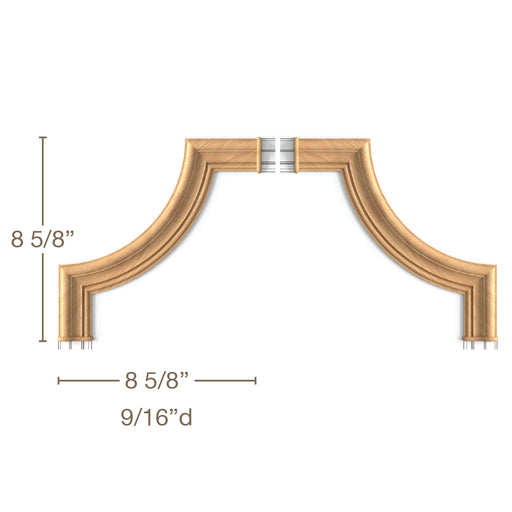 Radius Corners, Set of 4, 8 5/8"w x 8 5/8"h x 9/16"d Carved Onlays White River Hardwoods   