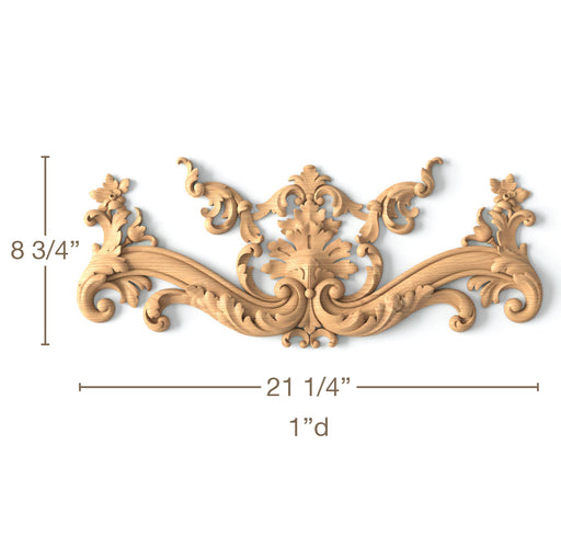 Majestic Crest, 21 1/4"w x 8 3/4"h x 1"d, SPECIAL ORDER Carved Onlays White River Hardwoods   