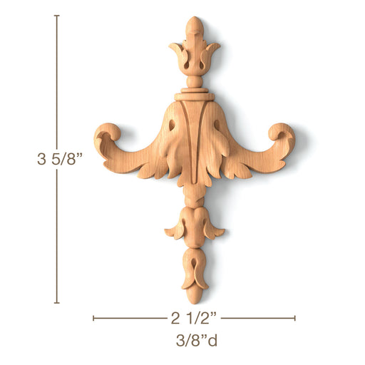 Bellflower DropSet of 4, 2 1/2"w x 3 5/8"h x 3/8"d Carved Onlays White River Hardwoods   