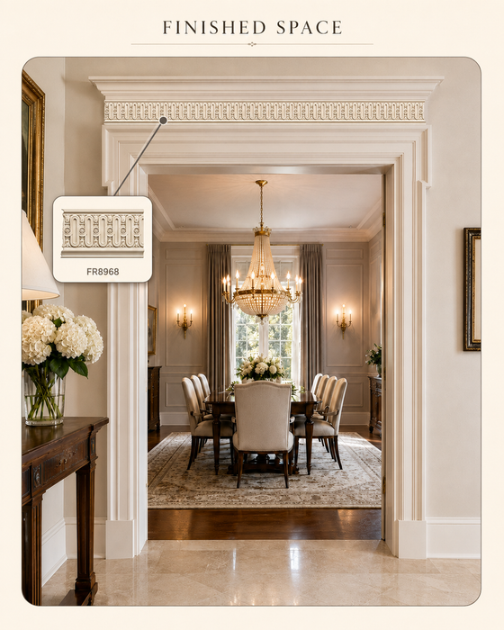 Fluting with Bellflowers (Repeats 2 3/8, MT=13/16), 6 3/4''w x 13/16'd Friezes White River Hardwoods