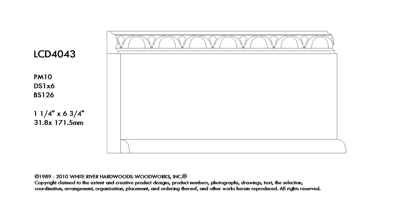 Base - PM10, 6 3/4'' x 1 1/4'', Resin Base Mouldings White River Hardwoods   