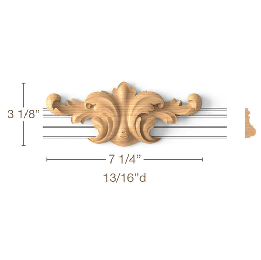 Acanthus Panel Center Pair, 7 1/4"w x 3 1/8"h x 13/16"d Carved Onlays White River Hardwoods   