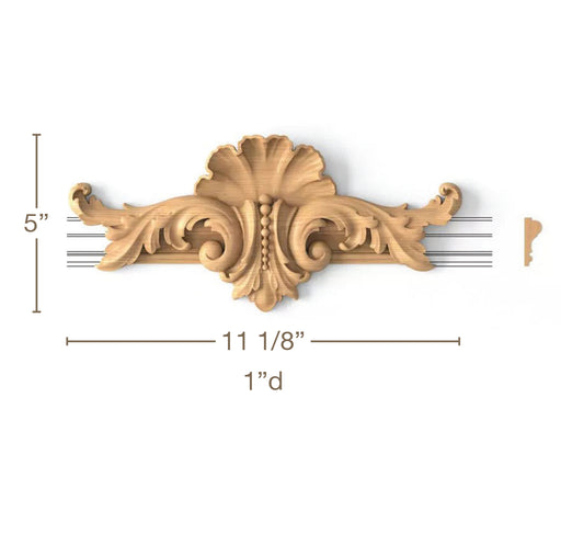 Shell Panel Center Pair, 11 1/8"w x 5"h x 1"d Carved Onlays White River Hardwoods   