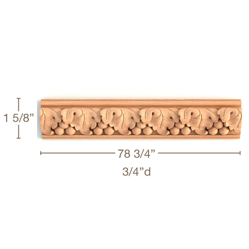 Vineyard Moulding, 78 3/4"w x 2"h x 3/4"d, SPECIAL ORDER (3-6 Weeks) Carved Mouldings White River Hardwoods   