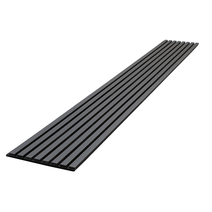 Matte Black Oak Acoustic Panel, Varnished Wood - Harmony Series - Sold 2 Panels Per Carton Acoustic Slat Panel White River Hardwoods