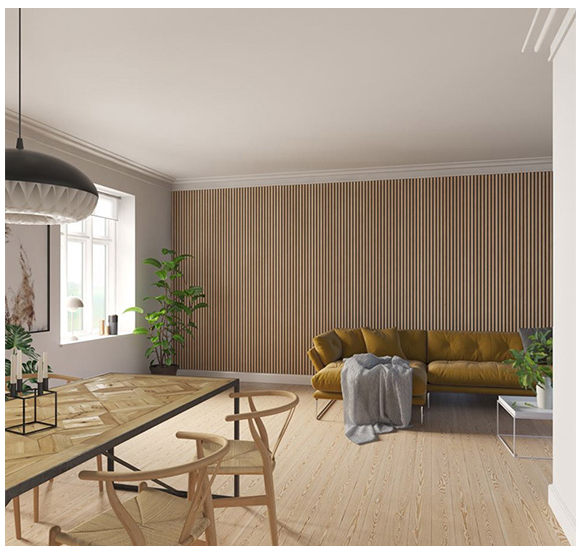 Natural White Oak Acoustic Panel, Varnished Wood - Harmony Series - Sold 2 Panels Per Carton Acoustic Slat Panel White River Hardwoods 1" Wide Slats