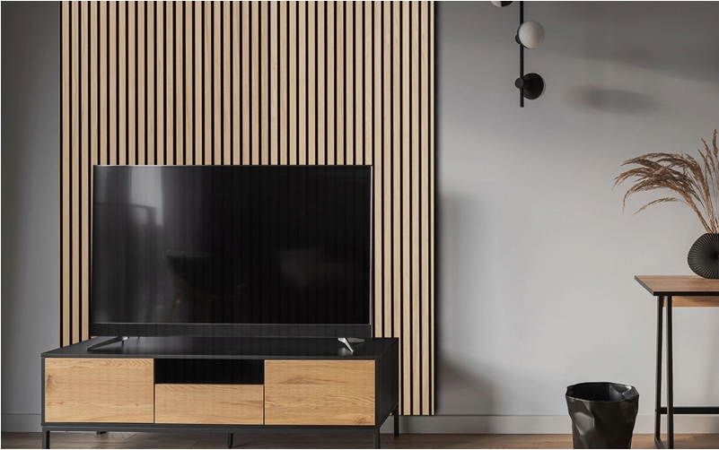 Natural White Oak Acoustic Panel, Varnished Wood - Harmony Series - Sold 2 Panels Per Carton Acoustic Slat Panel White River Hardwoods