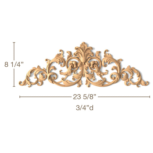 Acanthus Onlay, 23 5/8"w x 8 1/4"h x 3/4"d Carved Onlays White River Hardwoods   