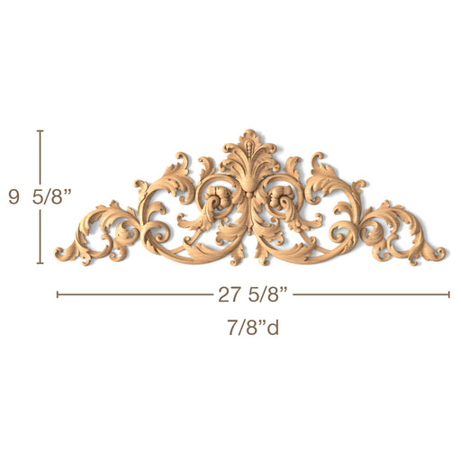 Acanthus Onlay, 27 5/8"w x 9 5/8"h x 7/8"d, SPECIAL ORDER Carved Onlays White River Hardwoods   