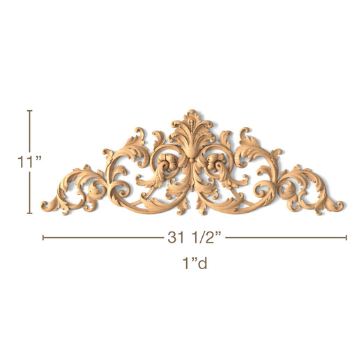 Acanthus Onlay, 31 1/2"w x 11"h x 1"d Carved Onlays White River Hardwoods   