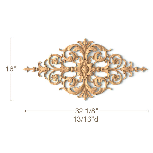 Bellflower Fillegrees Onlay, 32 1/8"w x 16"h x 13/16"d, SPECIAL ORDER Carved Onlays White River Hardwoods   