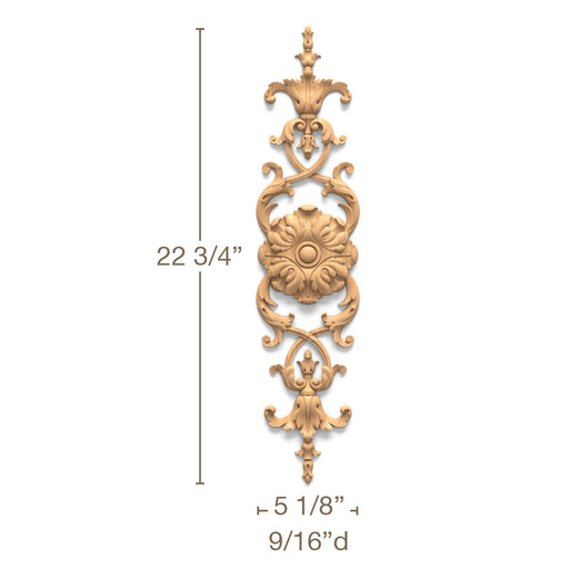 Bellflower & Acanthus, 5 1/8"w x 22 3/4"h x 9/16"d, SPECIAL ORDER Carved Onlays White River Hardwoods   