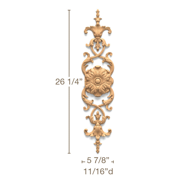 Bellflower & Acanthus, 5 7/8"w x 26 1/4"h x 11/16"d Carved Onlays White River Hardwoods   