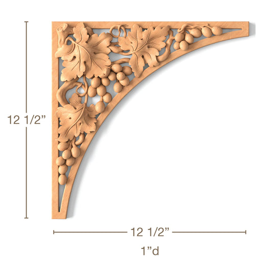 Vineyard Panel, 12 1/2"w x 12 1/2"h x 1"d, SPECIAL ORDER (3-6 Weeks) Carved Onlays White River Hardwoods   