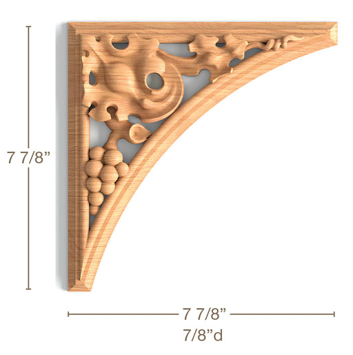 Vineyard Panel Pair, 7 7/8"w x 7 7/8"h x 7/8"d, SPECIAL ORDER (3-6 Weeks) Carved Panel White River Hardwoods   