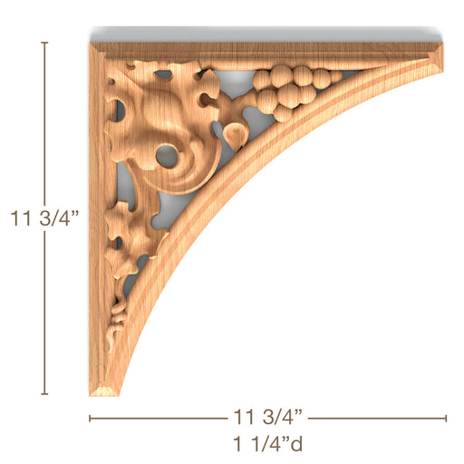 Vineyard Panel Pair, 11 3/4"w x 11 3/4"h x 1 1/4"d, SPECIAL ORDER (3-6 Weeks) Carved Panel White River Hardwoods   