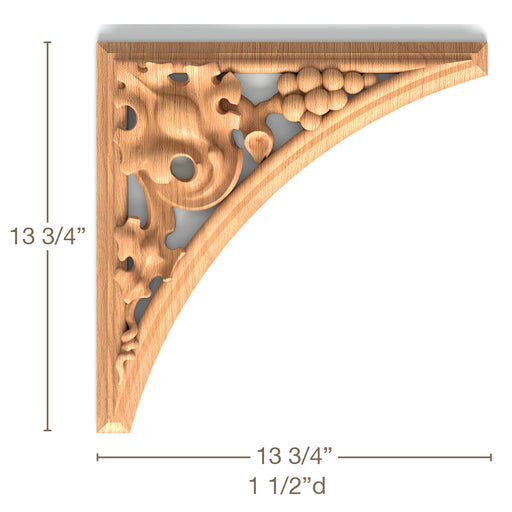 Vineyard Panel Pair, 13 3/4"w x 13 3/4"h x 1 1/2"d, SPECIAL ORDER (3-6 Weeks) Carved Panel White River Hardwoods   