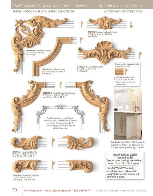 Panel Mould, Beech, 1/2 X 1 3/8 Panel Moulding White River Hardwoods