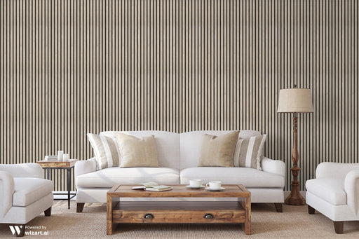 Silver Gray Oak Acoustic Panel, Veneer 1" Wide Slats - Harmony Series - Sold 2 Panels Per Carton Acoustic Slat Panel White River Hardwoods