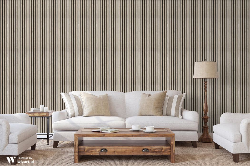 Silver Gray Oak Acoustic Panel, Varnished 1" Wide Slats - Harmony Series - Sold 2 Panels Per Carton Acoustic Slat Panel White River Hardwoods