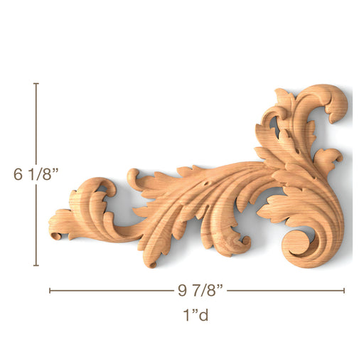 Robust Acanthus Scrolls, Left & Right Pair, 9 7/8"w x 6 1/8"h x 1"d Carved Onlays White River Hardwoods   