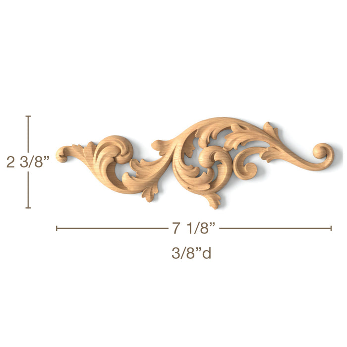 Acanthus Scrolls, Left & Right Pair, 15 3/8"w x 5 1/8"h x 3/4"d, SPECIAL ORDER Carved Onlays White River Hardwoods   