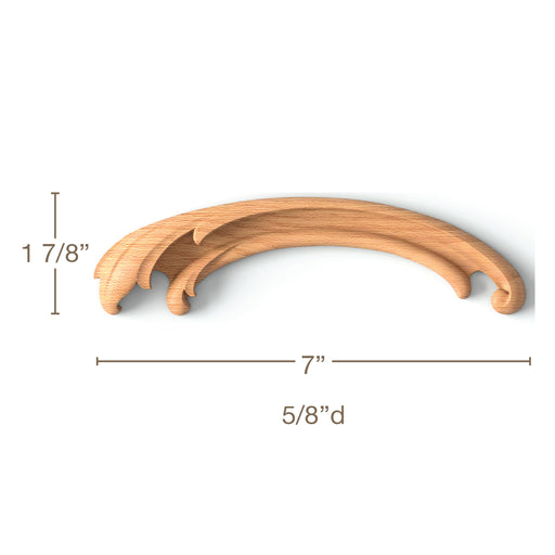 Simple Acanthus ScrollsLR Pair, 7"w x 1 7/8"h x 5/8"d Carved Onlays White River Hardwoods   